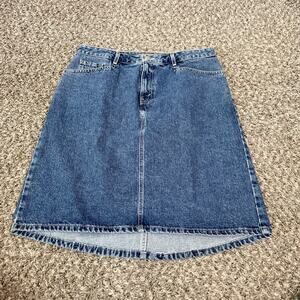 Vintage Levis Silver Tab Knee Length Skirt Womens L Blue Pockets 90s Y2K New